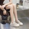 2025 Summer New Casual Board Shoes Genuine Leather Women's Shoes Sponge Cake Thick Bottom Soft Bottom Versatile Student Shoes