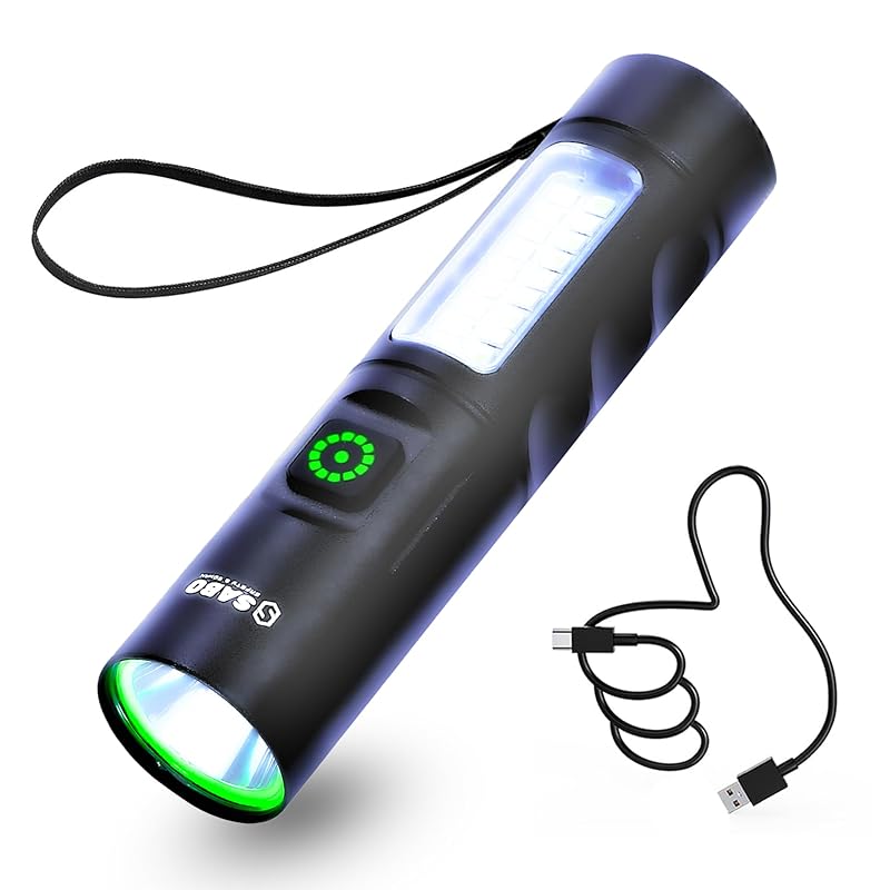 

[] small flashlight led flash light Equipped with 6 modes USB rechargeable waterproof disaster prevention Crime prevention Emergency use stroll camp