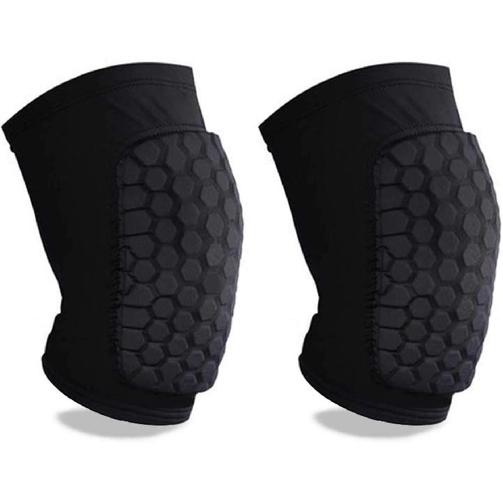 Knee Compression Pads,Basketball Knee Pads with Honeycomb Padding, Breathable and Non-Slip Knee Pads for Volleyball Gym Running Workout Sports, Hex