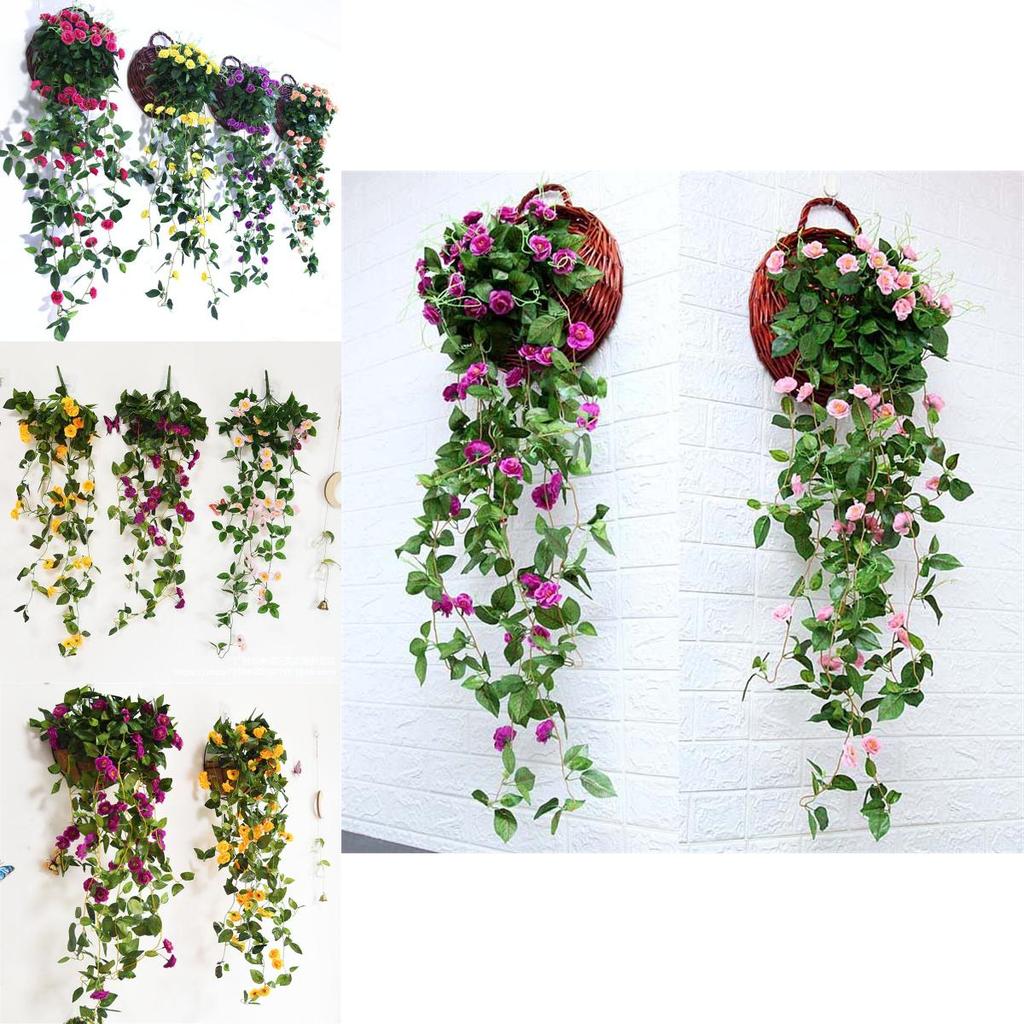 100cm Artificial Flowers Silk Rose Fake Garland Vine Ivy Plant Leaves For Elegant Home Decor