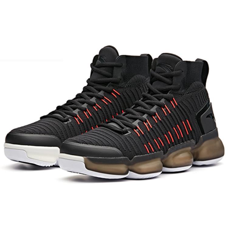 Anta Basketball Shoes Men's High Top Black/Race Red 91831190-4