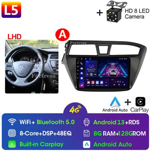 Fortress 6G 128G Android 12 Car Radio For Hyundai I20 LHD 2015 2016 2017 Stereo GPS Carplay Auto Multimedia Player 2Din DVD