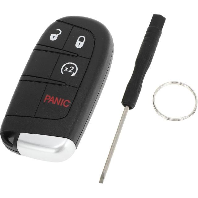 Key Shell Case for Dodge Charger 2011-2018 for Dodge Journey 2011-2018 Keyless Entry Remote Key Fob Replacement Case 4 Button M3N-40821302