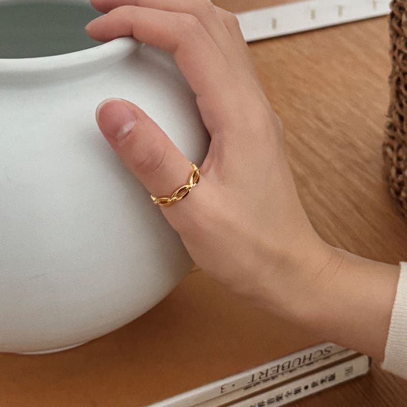 oar Antique Chain Open-ring [18k Gold Plated]