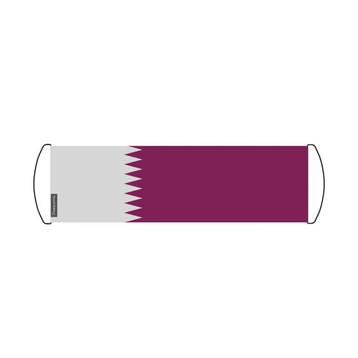 Scrolling Banner – Flag of Qatar – 17 X 50 Cm – Polyester – Handheld Flag – Pixelforma