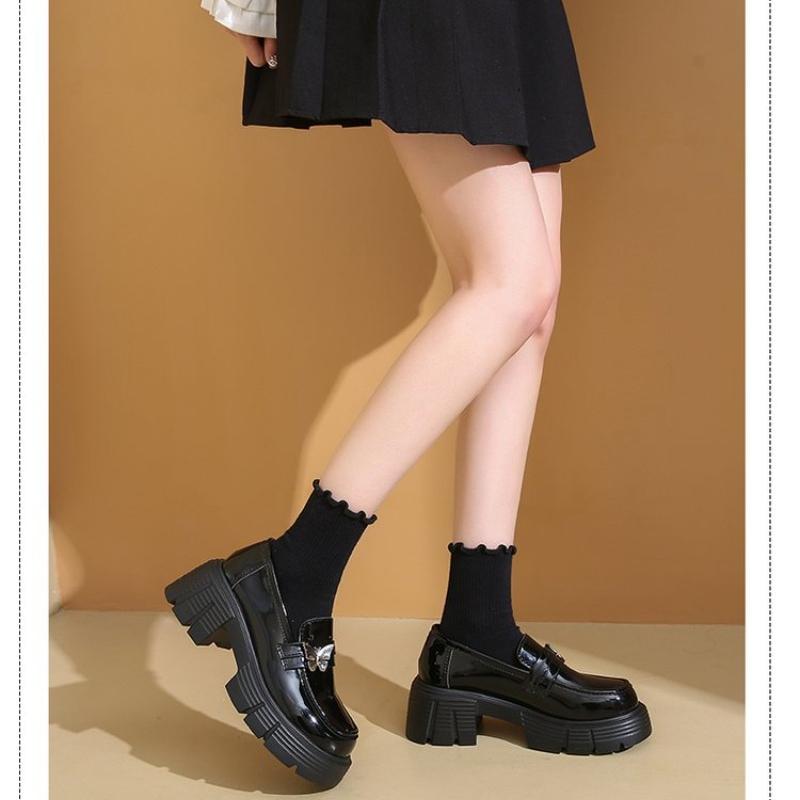 

Преппи стиль Толстые каблуки Обувь Лолита Женская Ретро Туфли Мэри Джейн Лакированная кожа Платформа Лоферы Женская обувь Оксфорды 35