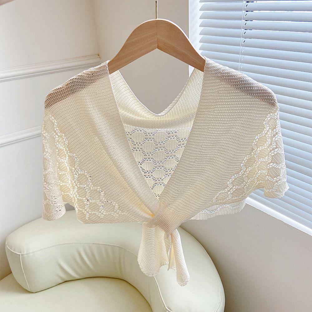 Weave Knitted Hollow Shawl Cross Blouse Shoulder Fake Collar Autumn/Winter/Spring/Summer