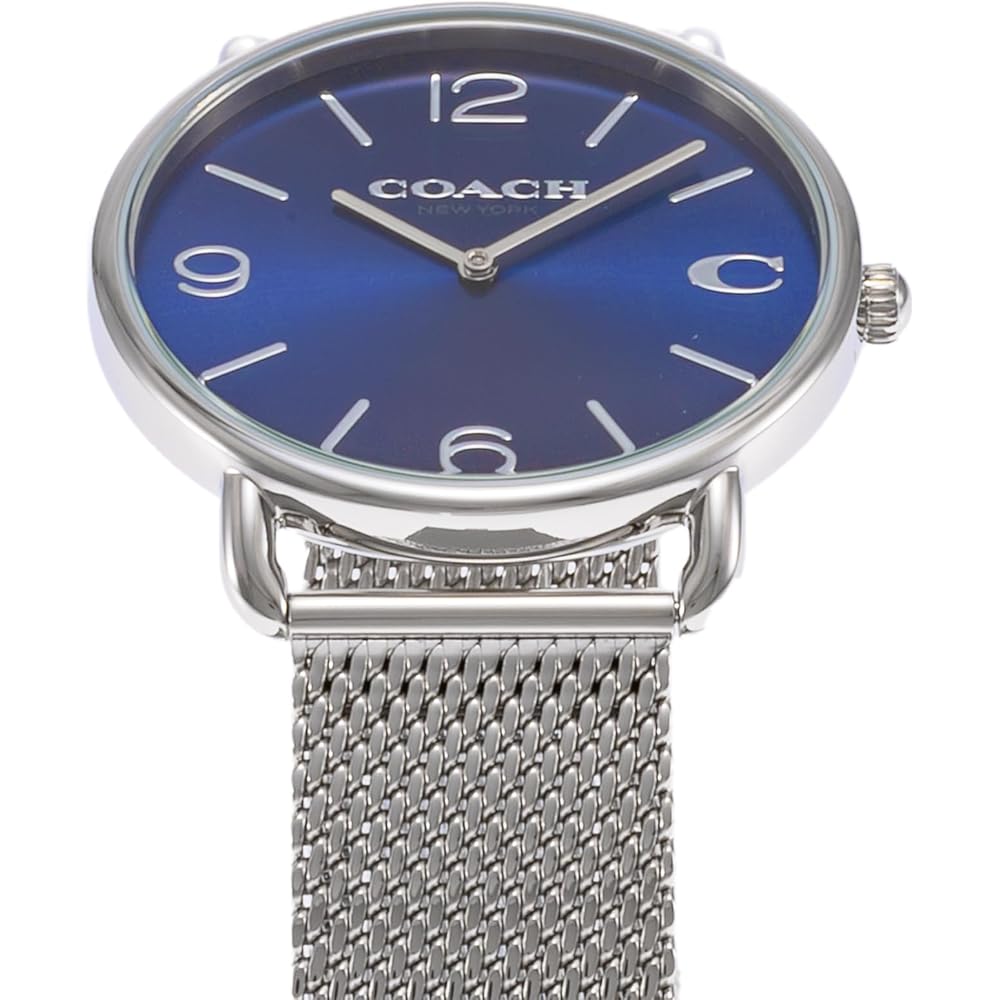 COACH Men's Silver Watch, Blue Dial, Quartz Movement, Water Resistant, 14602652 [Parallel Import]