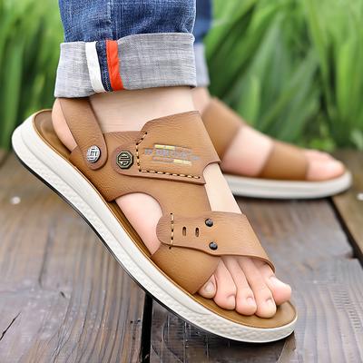 2024 Nieuwe Zomer Mode Heren Leren Sandalen Outdoor Comfortabel Ademend Sport Casual Antislip Strand Luxe Sandalen