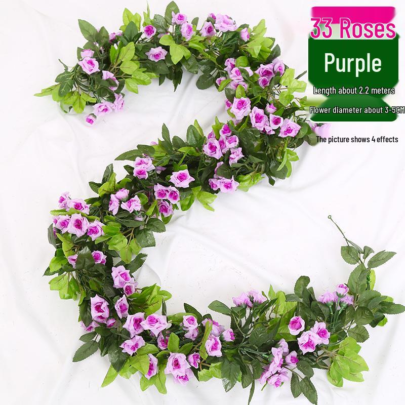 Artificial Rose Vine Decoration for Wedding Ceiling or Water Pipe Cover