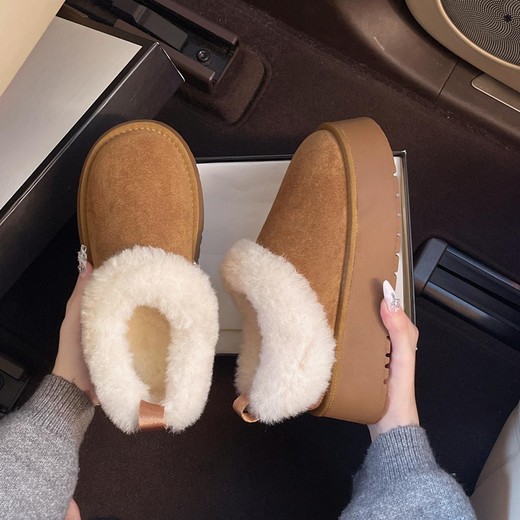 Simple Thick-soled Heightening, Warm and Comfortable Versatile Snow Boots for Women's Autumn and Winter New Fashionable Retro Cotton Shoes