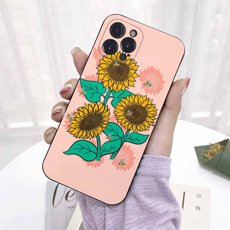Clear Sunflower Phone Case Silicone Soft For iphone 14 13 12 11 Pro Mini XS MAX 8 7 6 Plus X 2020 XR Shell