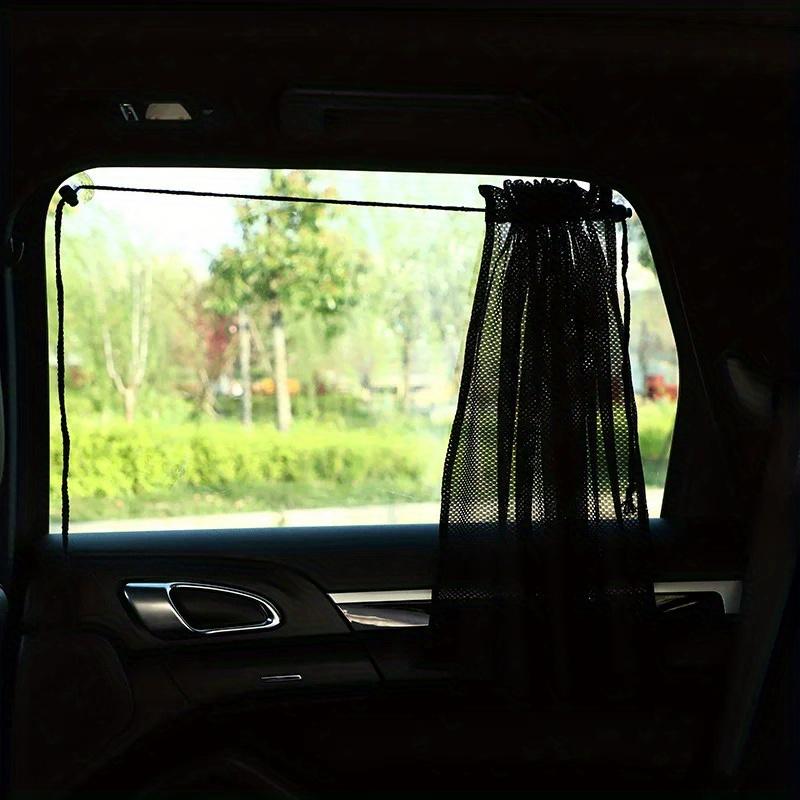 1/2pcs, Car Side Window Sunshade, Mesh Suction Cup Type Car Sunshade, Suspension Drawstring Design, Suitable for Year-round Use.