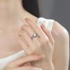 Platinum-Plated Silver Moissanite Starlight Ring for Women - Celebrity Style Wedding Band
