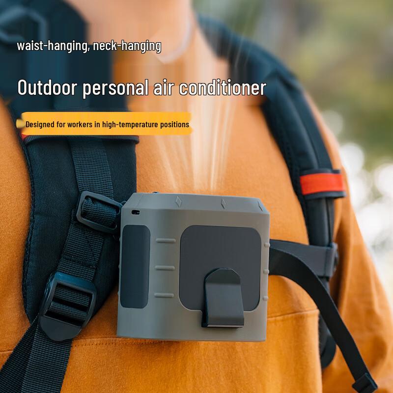 Portable Neck & Waist Clip Fan with Emergency Light