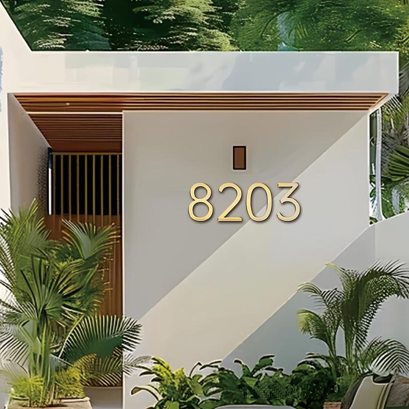 1 peça Números de Casa Acrílicos Modernos - Decalque DIY para Caixa de Correio Montado na Porta, Sem Necessidade de Energia, Instalação Fácil com Adesivo para Exibição Contemporânea do Endereço de Casa