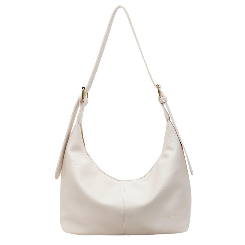 Weiche Leder-Hobo-Tasche mit lässigem Design, großes Fassungsvermögen, Alltagsmode, Umhängetasche