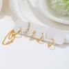 2PCS New Fashion Gold Color Crystal Zirconia Chain Hoop Earrings Women Small Pendant Star Ear Cartilage Earring Piercing Jewelry