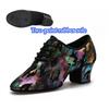 Women's Lady's Girl's Indoor Outdoor Oxford Leather Upper Chunky Heel Sneaker Heel High Ballroom Modern Latin Dance Shoes