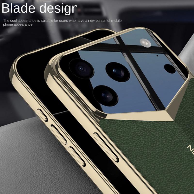 Leather Ultra-Thin Camera Height Enhancement Lens Phone Case for iPhone 17 Pro Max iPhone17 Pro Camera Protect Cover