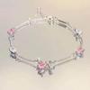 Pink Zircon Cherry Blossom Bracelet: Trendy, Sweet, Versatile, Luxury Women's Jewelry.