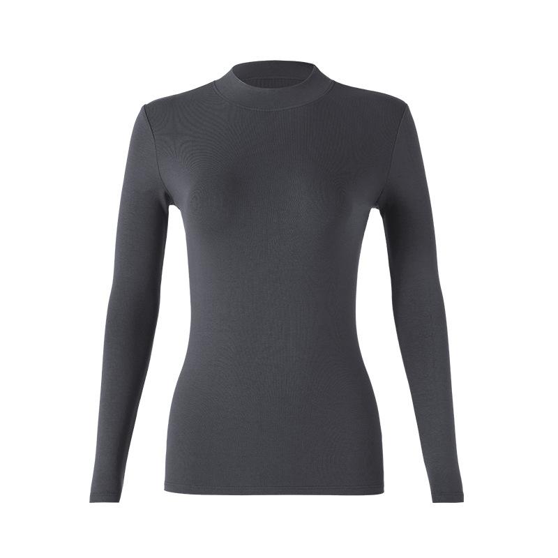 

Front shoulder small stand-up collar inner slim-fit polished fleece bottoming shirt women s semi-turtleneck spring, autumn xl( 62.5-70kg )