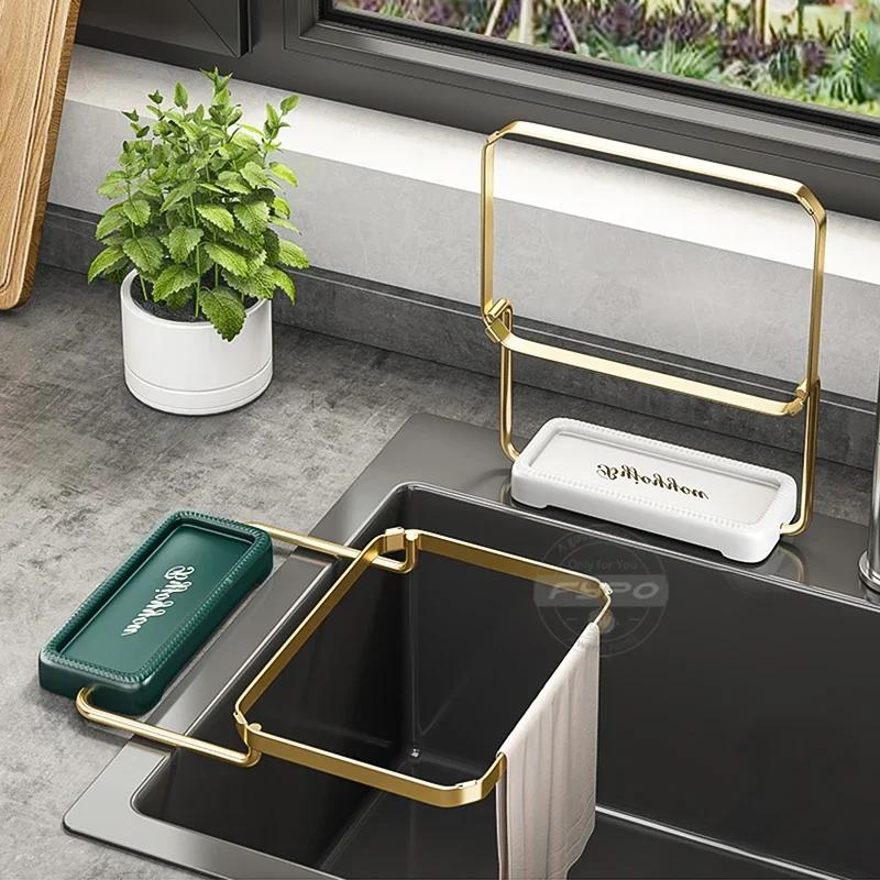 Kitchen Sink Filter Rack Foldable Strainer Disposable Mesh Bag Stand Waste Garbage Storage Shelf Kitchen Drain Basket Organizer
