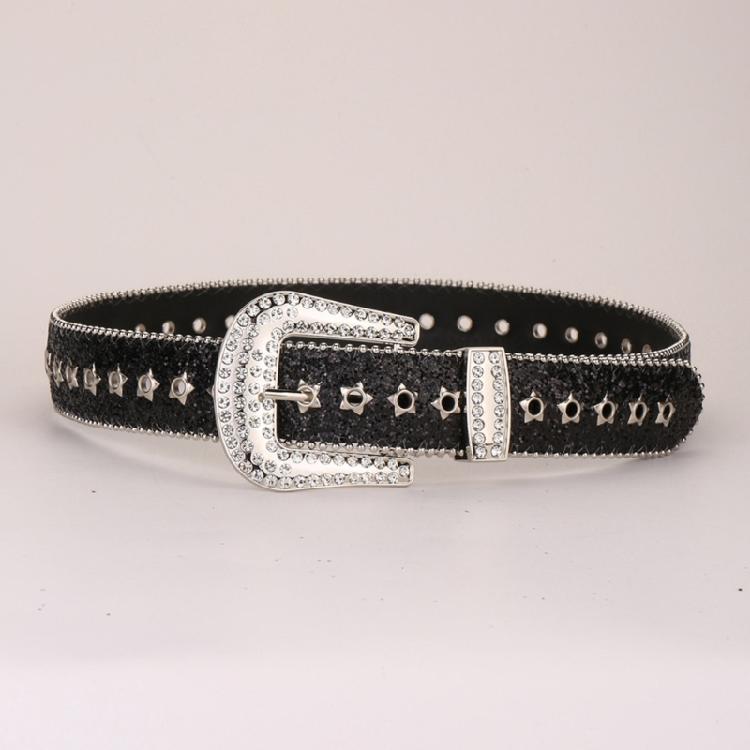 Cool Gothic Waist Chain Casual Belt Studded Waist Ceinture Lady Glittered Belt