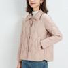 Minimalist Women's Pointed Collar Solid-Color Down Jacket - Short Fit Oversized Coat