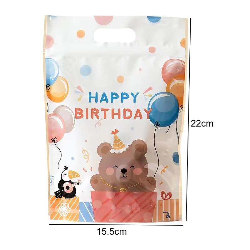10/20/30/50pcs Stand-up Pouch Birthday Style Cute Cartoon Pattern Gift Storage Bag  Snowflake Crisp Cookies Nougat Bags TMZ