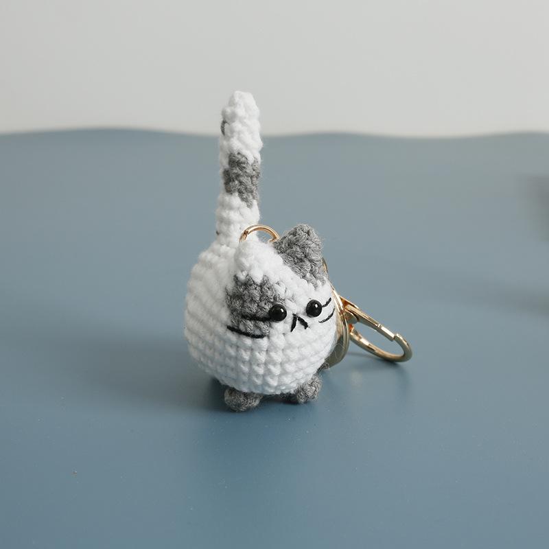 2026 Häkelkatzen-Serie Schlüsselanhänger Niedlicher handgefertigter fetter Katzenanhänger Gestrickter Tier-Schlüsselanhänger Rucksack-Dekoration Zubehör Geschenke
