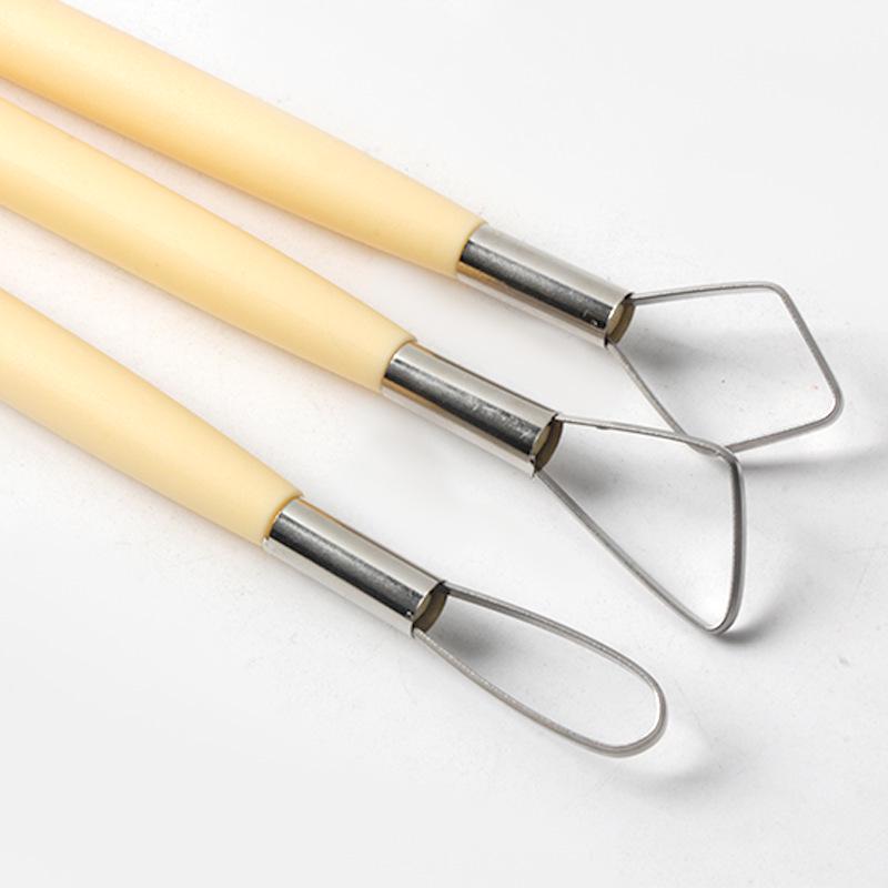 Children's 3-Piece Double-Ended Stainless Steel Clay Sculpting Tools Set