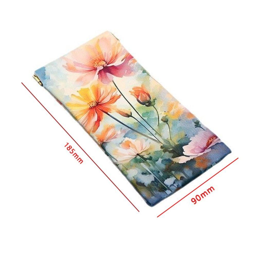 Faux Leather Glasses Case Waterproof Floral Pattern Travel Storage Bag Eyewear Accessories Eyewear Storage Bag Travel Use