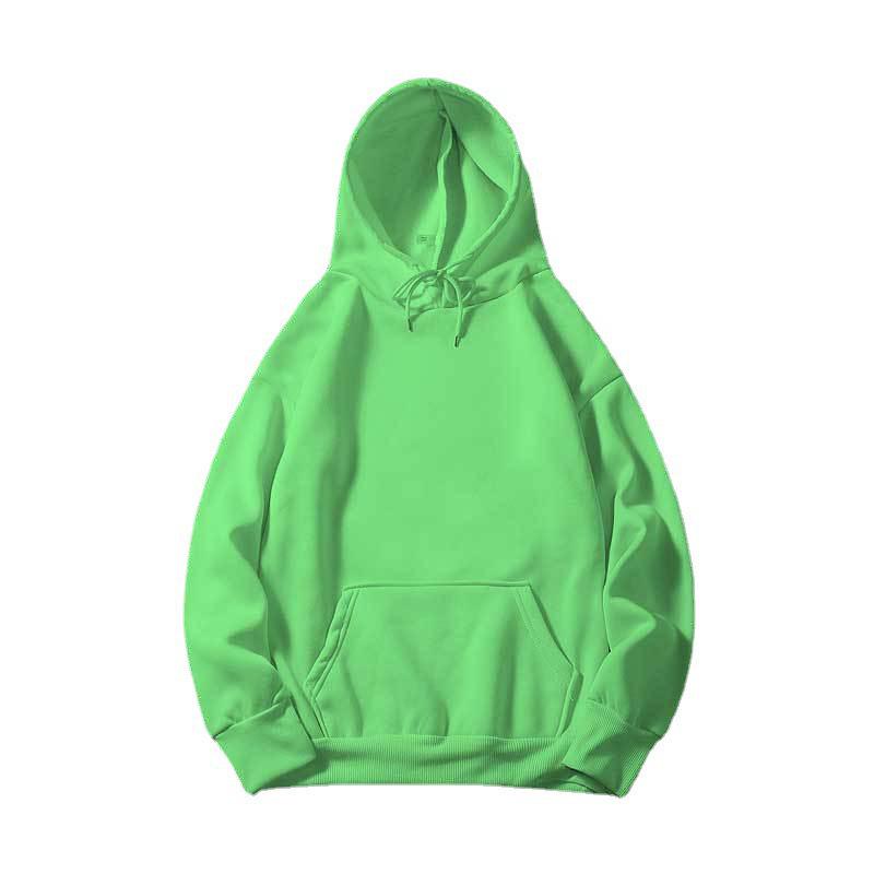 In Stock 2024 Women's Solid Color Loose Fit Hooded Sweatshirt with Plus Velvet for Autumn & Winter