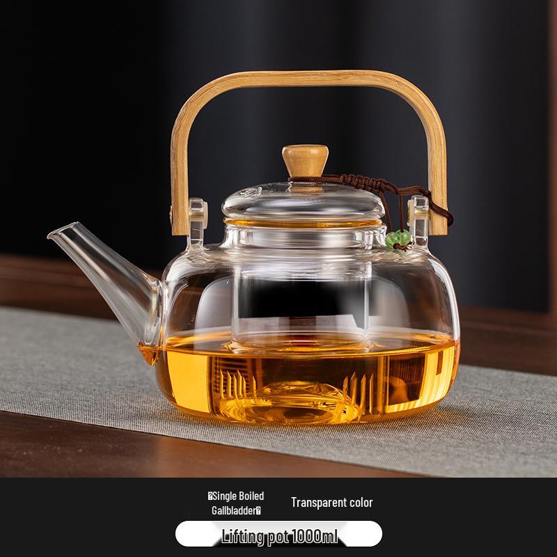 Glass Teapot with Lifting Handle & Ceramic Electric Warmer - 2025 Large Capacity Tea Brewing Kettle Set Above 1L
