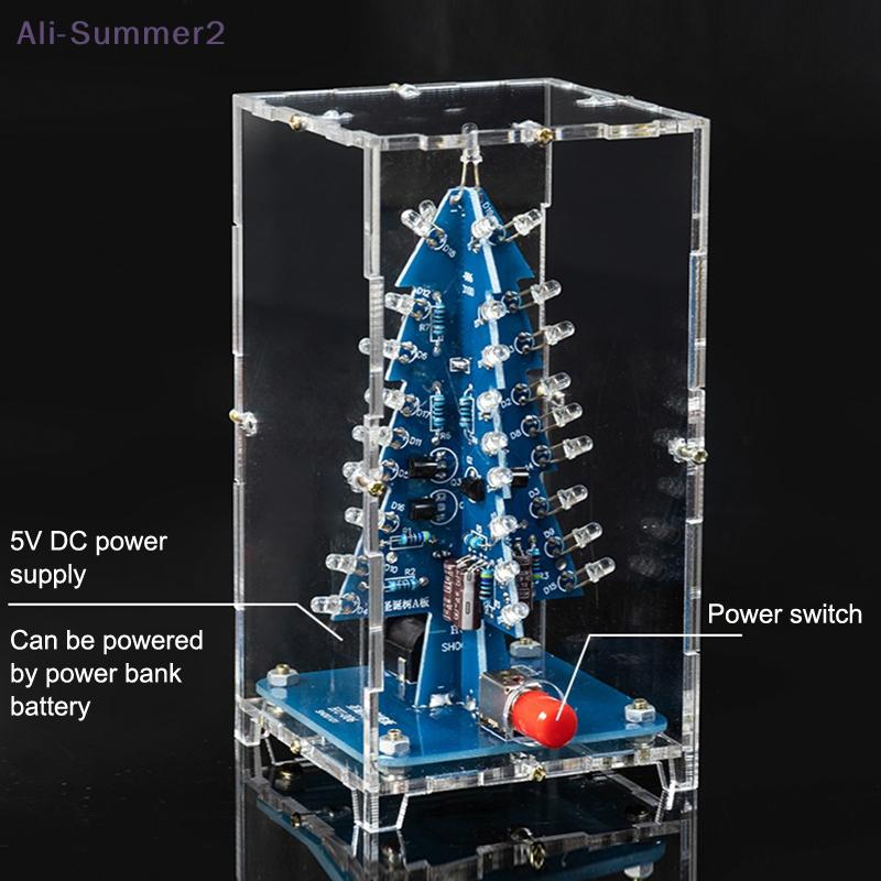 {Summer2} Multicoloured LED Xmas Tree 3D DIY Kit - Perfect for Soldering Learning