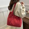 Bowknot Bow Tie Shoulder Bag Korean Style Wool Tote Bag Simple Retro Underarm Bag  Girls