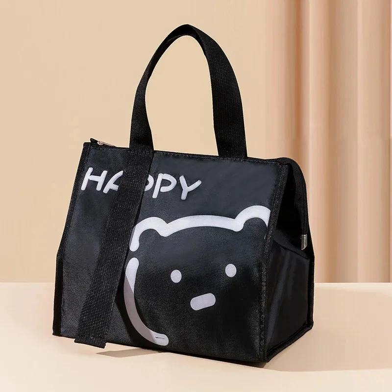 Large Capacity Lunch Bag With Aluminum Foil Insulation For Work Simple And Practical Top Handle Bag