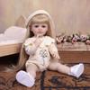 KEIUMI 55cm Reborn Girl Doll Full Silicone Vinyl Blonde Hair Newborn Baby Doll Toy Christmas Gifts Early Educational Playmate
