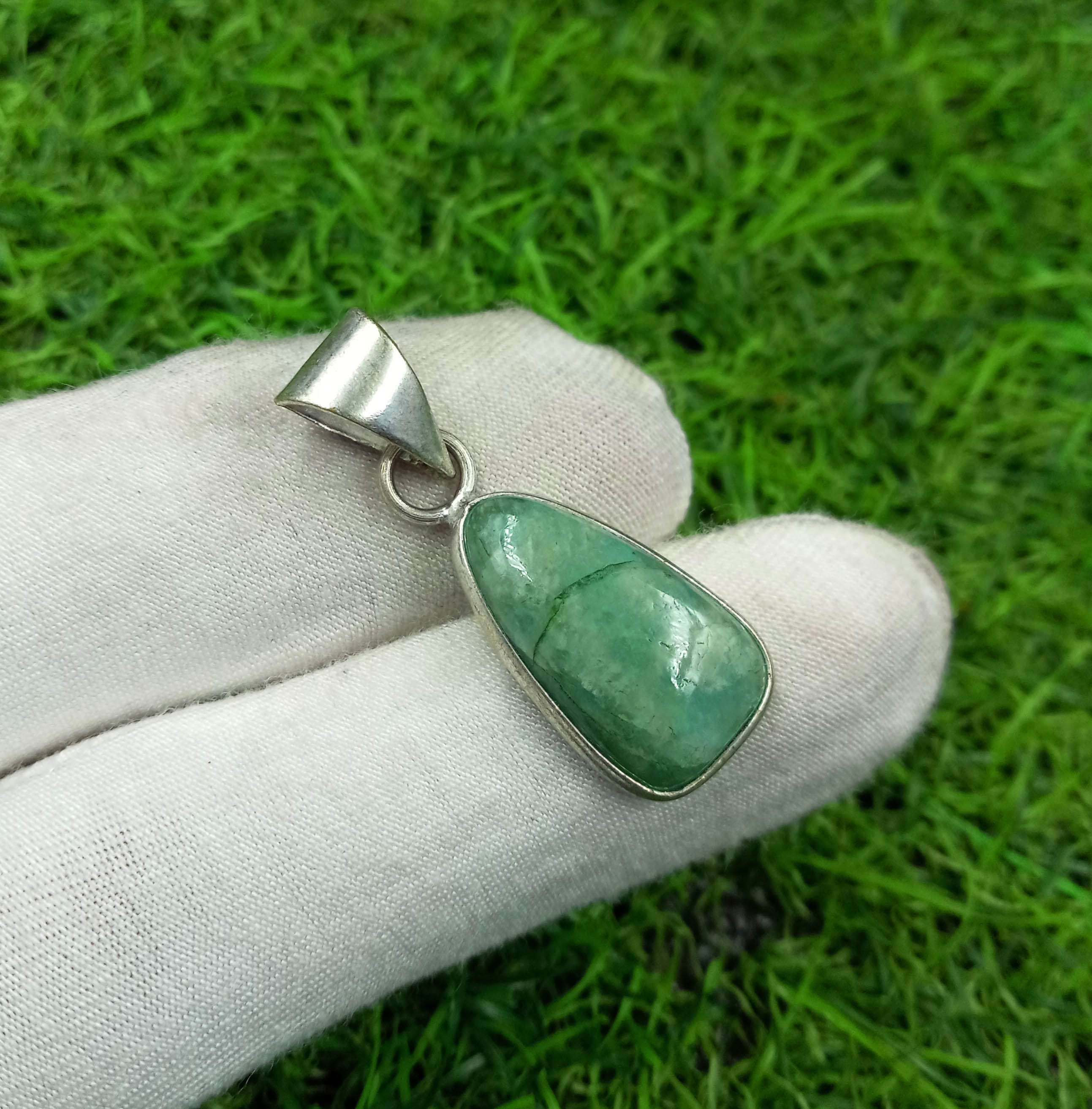 

Аквамариновый драгоценный камень 925 пробы с серебряным покрытием Подвеска безель DEP-411