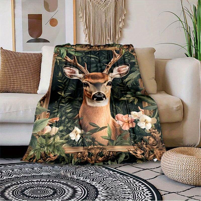 Deer Blanket Household Multipurpose Blanket Used For Chair Sofa Bed Soft And Warm Giving Friends And Relatives Birthday Graduation Gift