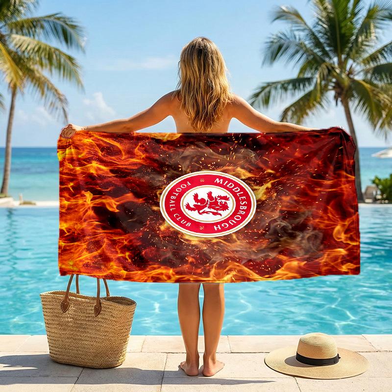 Middlesbrough FC print Quick Dry Beach Towel Microfiber Absorbent Portable Travel Swimming Towel