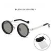 ND9 Adjustable Dimming Sun Glasses Retro Double-Bridge Punk Style Metal Eyeglasses UV-Protective Polarized Sunglasses