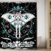 Gold Moth Shower Curtain Moon Phase Curtains For Bathroom Gothic Black Butterfly Moonlit Bath Curtain Psychedelic Bathroon Decor