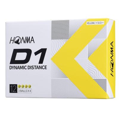 Honma Golf Topları D1 Yumuşak İyonomer Mesafe Golf 1 Düzine Mükemmel D-1 BT2201, 2 Parçalı Toplar, (12 Top), Sarı. Değer.