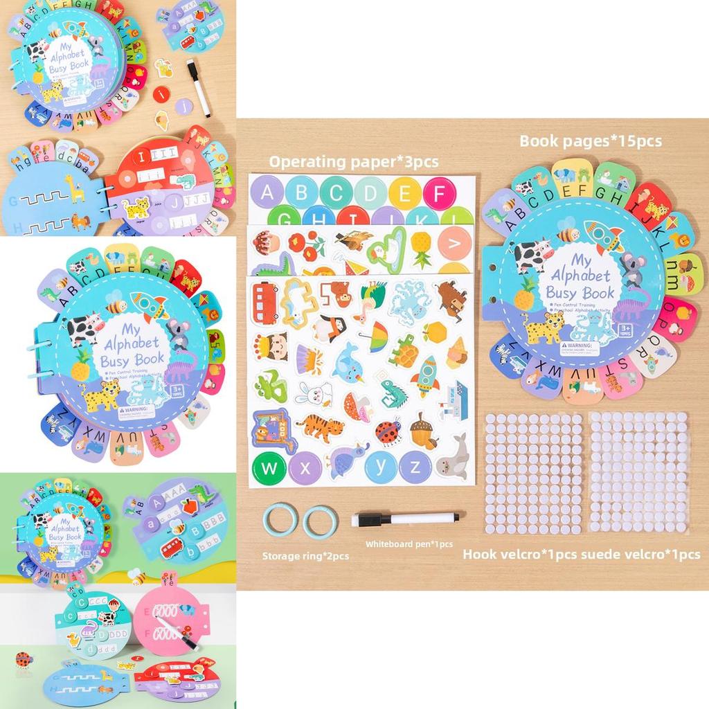 Childrens English Early Learning Quiet Book With Letter And Shape Tabs For Preschool Education