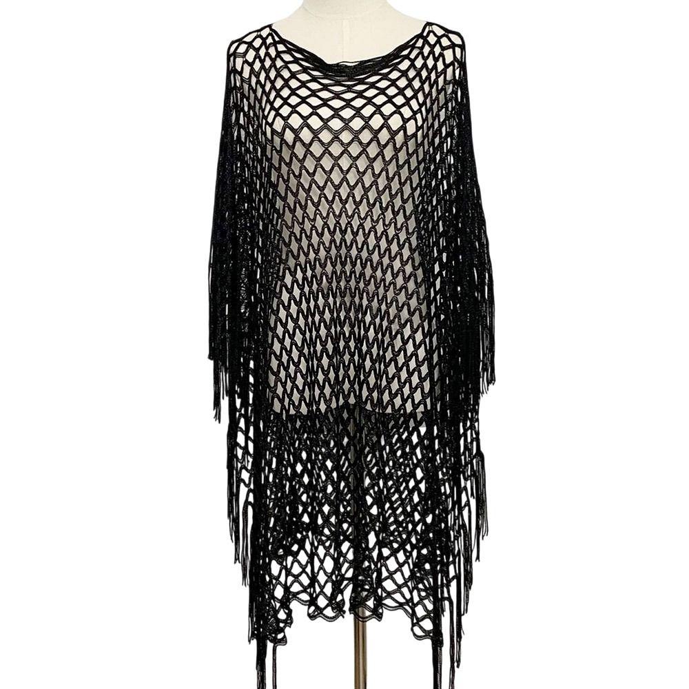 Gold Silver Wire Mesh Beach Towel Knitted Poncho Bohemian Style Cloak  Sun Protection
