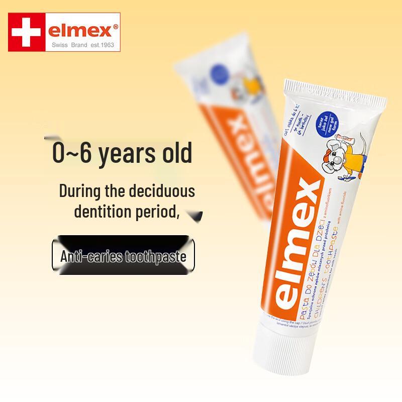 ELMEX 0-6 Years Kids Anti-Cavity Toothpaste & 2 Toothbrushes Set