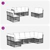 Outdoor Sofa Set Black Polyester