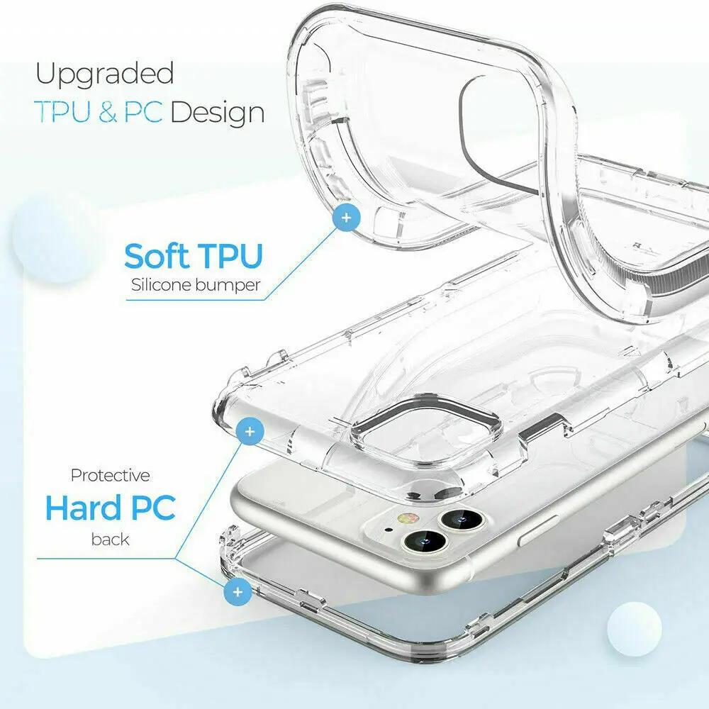 3 IN 1 Hybrid Heavy Duty Armor Full Body Transparent Case for IPhone 16 Pro Max 15 14 13 12 11 Otter Case Box Shockproof Clear Cover
